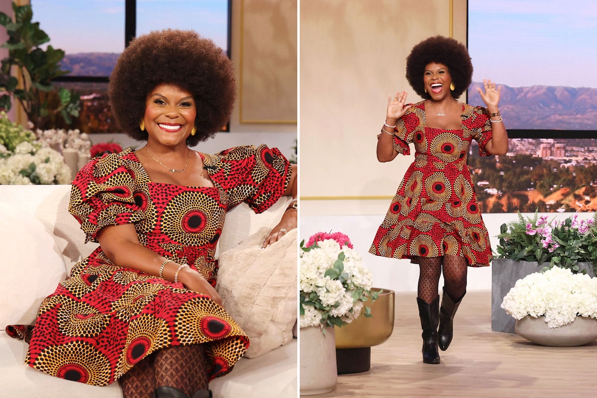 Tabitha Brown Pops in This African Print Dress | JenniferHudsonShow.com Tabitha Brown Pops in This African Print Dress | JenniferHudsonShow.com