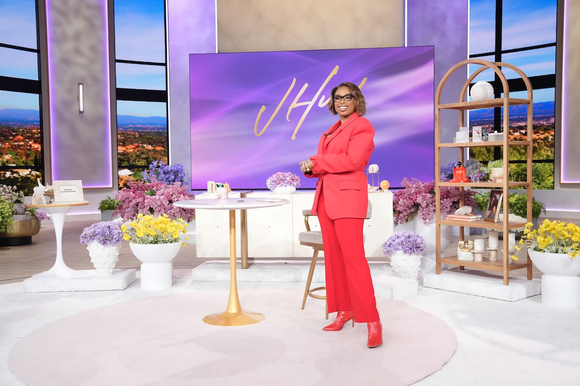 To welcome Cynthia Erivo, her former co-star from “The Color Purple” musical on Broadway, JHud wore bright red from head to toe: a Helsi blazer, Zara trousers, and NY&Co booties.
