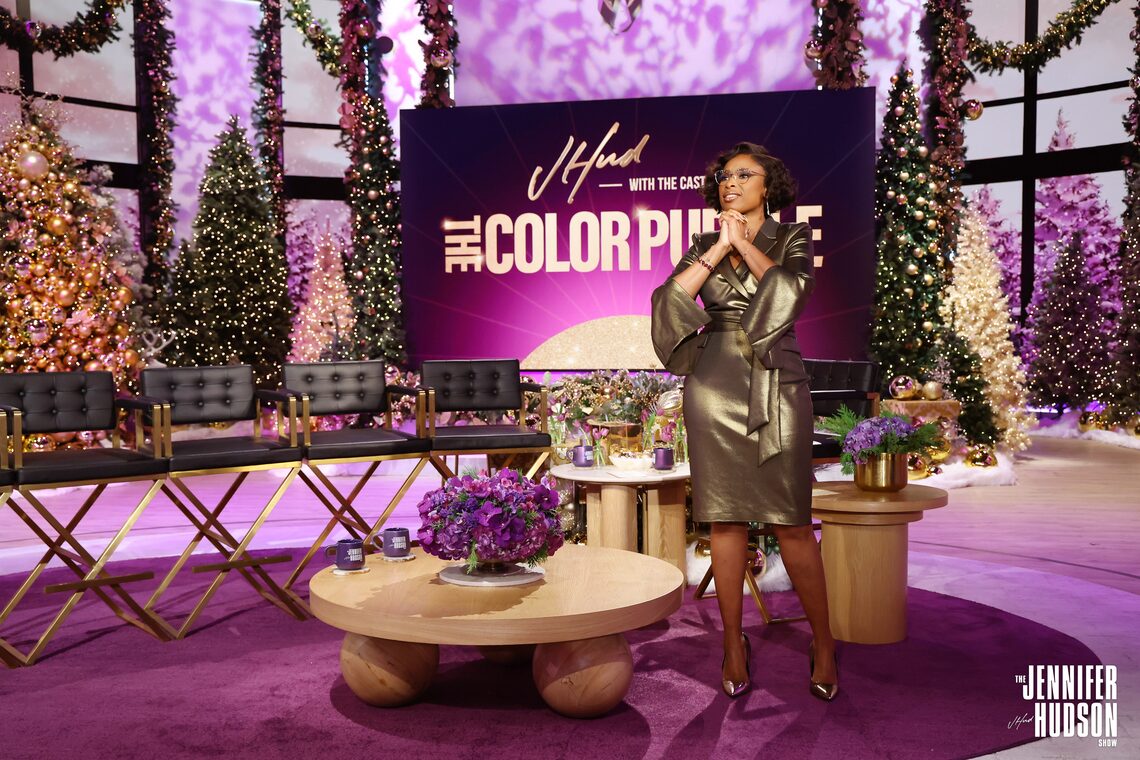 Jennifer Hudson awaits the cast of "The Color Purple." JHud starred in the Broadway production of the Tony-winning musical as Shug Avery.
